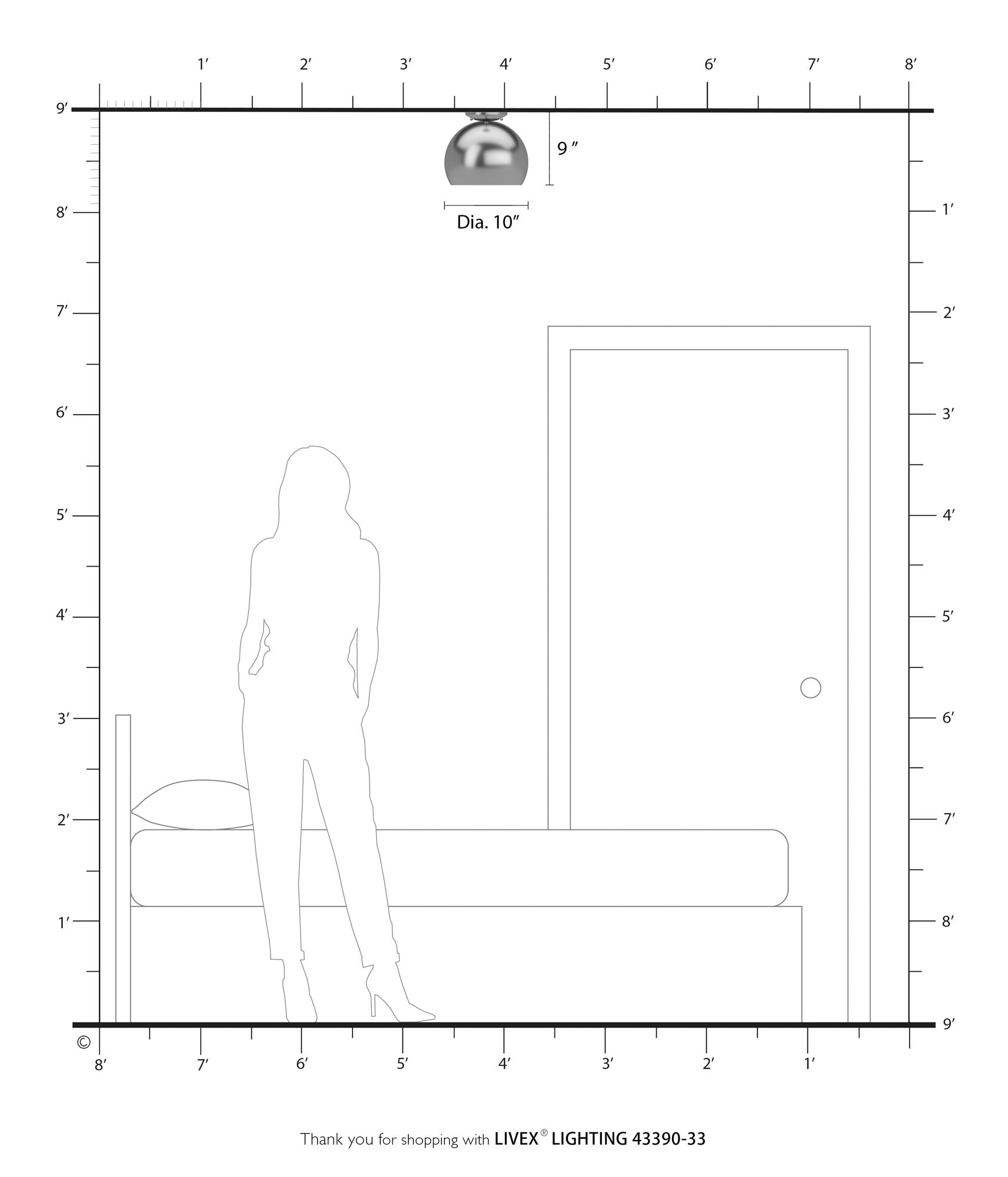 Livex Piedmont 10" Wide Soft Gold Ceiling Light