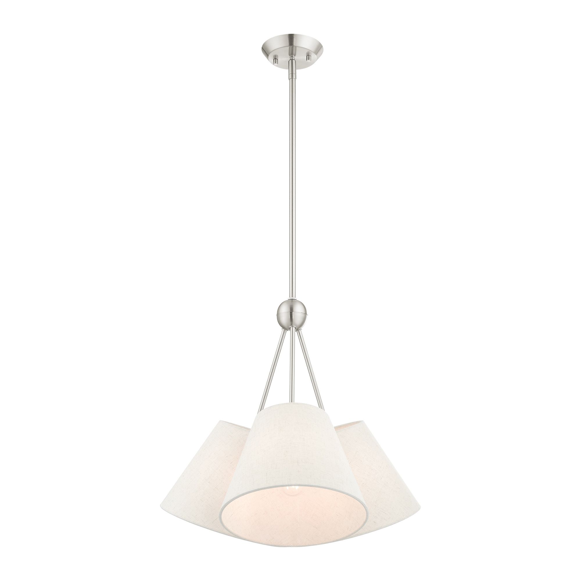 Image 6 Livex Prato 21"W Brushed Nickel 3-Light Cluster Chandelier more views