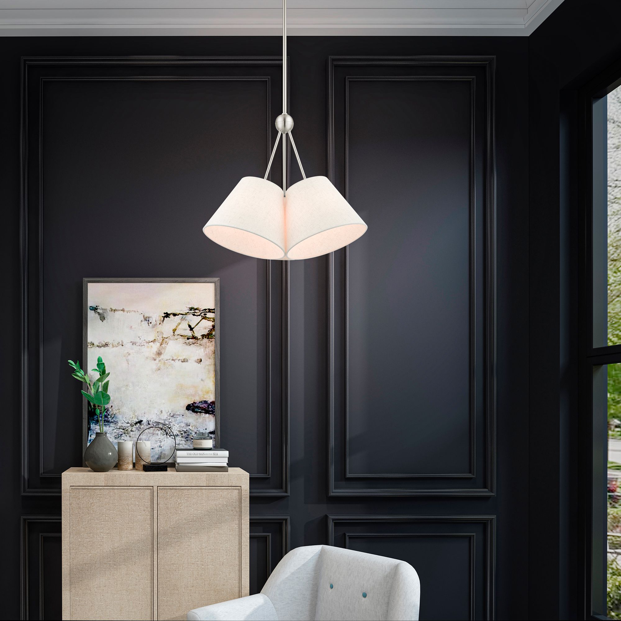 Livex Prato 21"W Brushed Nickel 3-Light Cluster Chandelier