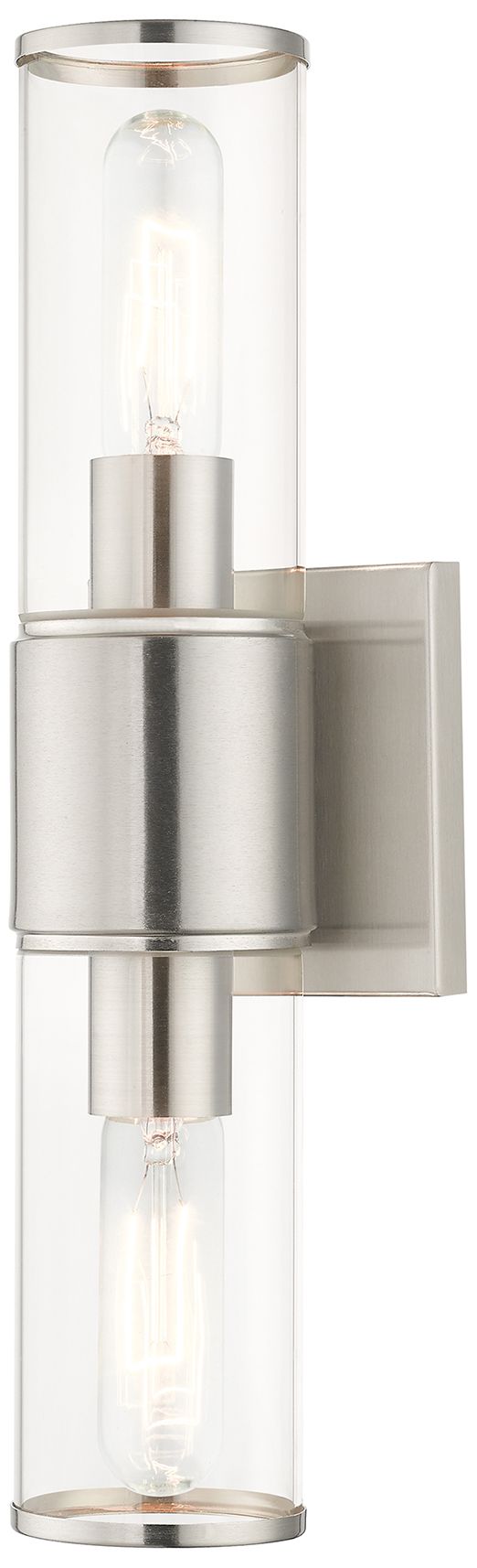 Image 2 Livex Quincy 16" High Brushed Nickel 2-Light Wall Sconce
