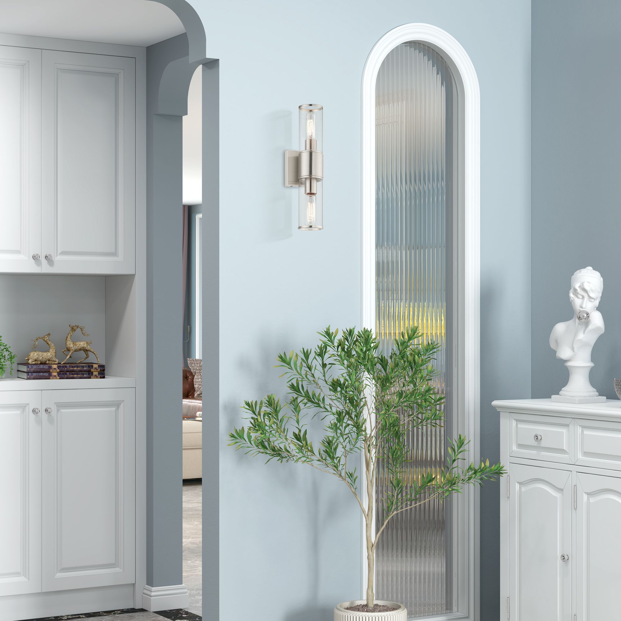 Livex Quincy 16" High Brushed Nickel 2-Light Wall Sconce