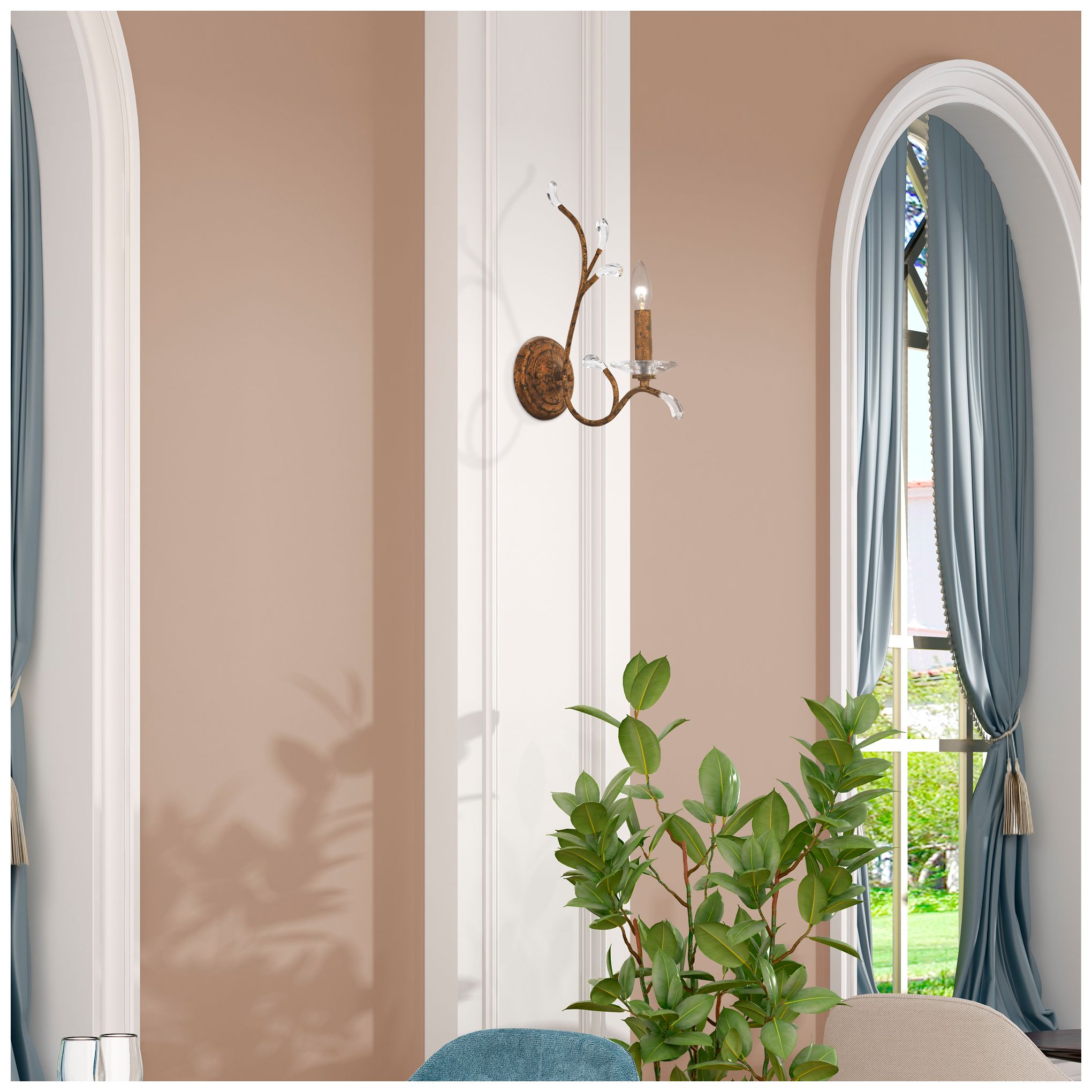 Image 2 Livex Serafina 15" High Golden Bronze Wall Sconce more views