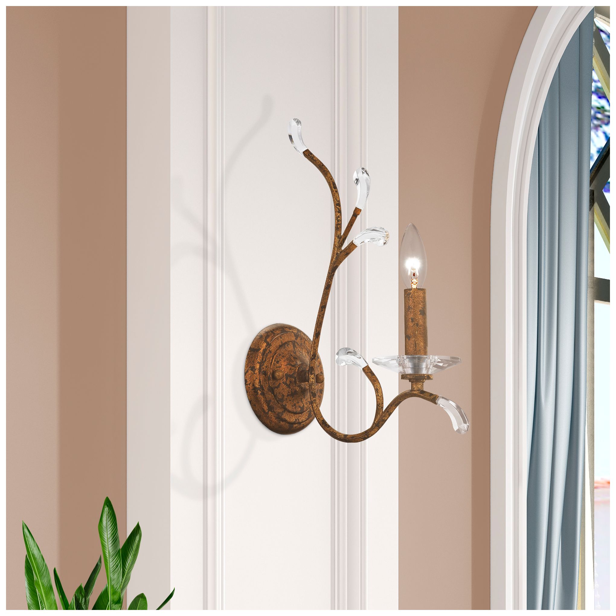 Image 3 Livex Serafina 15" High Golden Bronze Wall Sconce more views