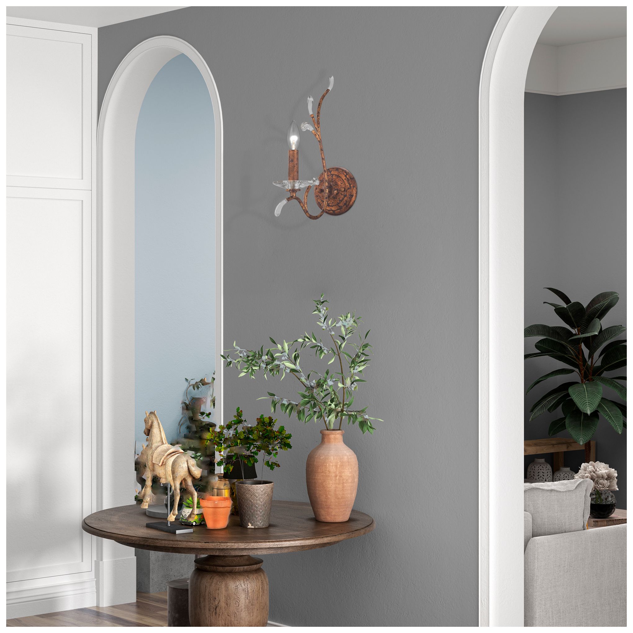 Image 4 Livex Serafina 15" High Golden Bronze Wall Sconce more views