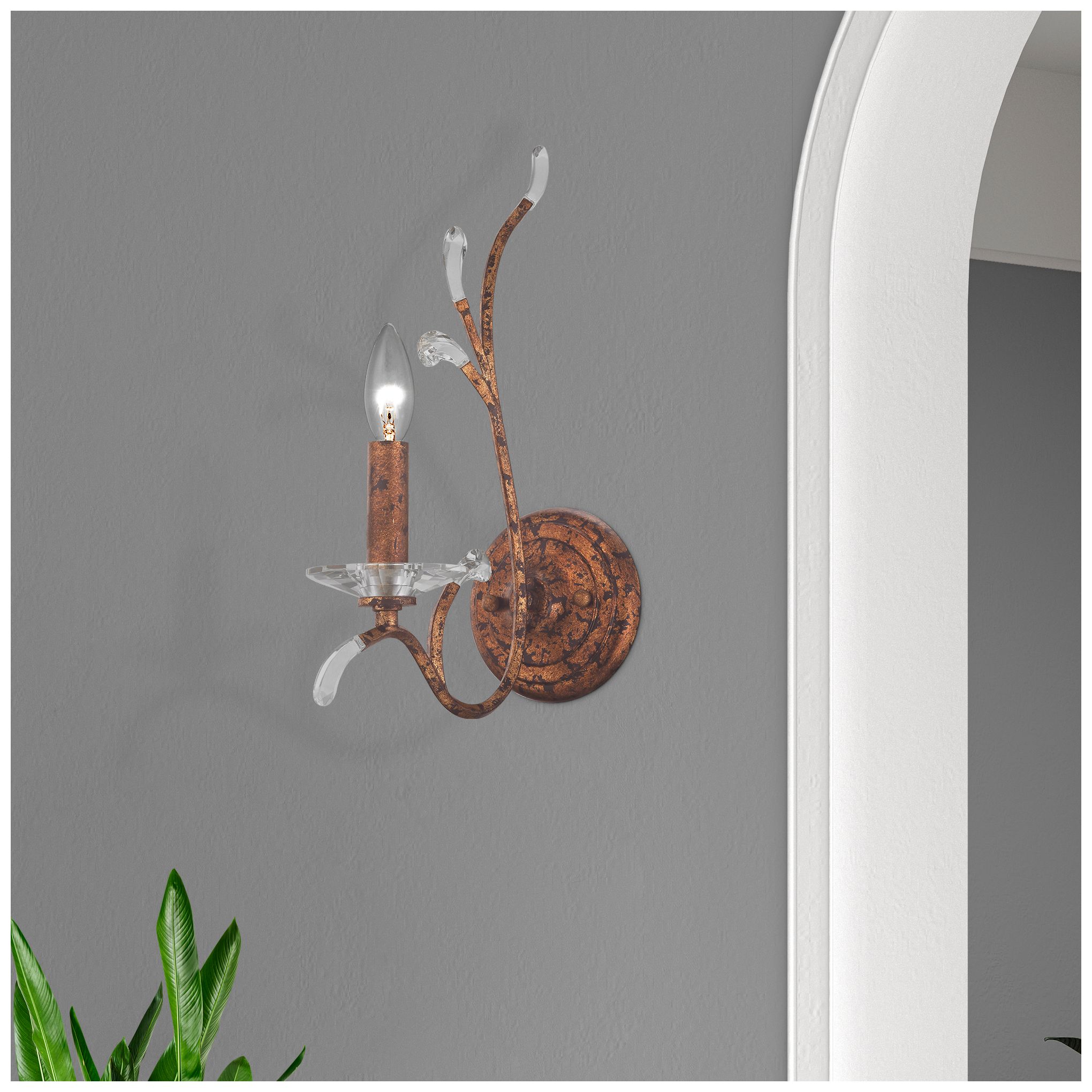 Image 5 Livex Serafina 15" High Golden Bronze Wall Sconce more views