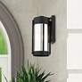 1_Livex Sheridan 16" High Black and Nickel Outdoor Wall Light