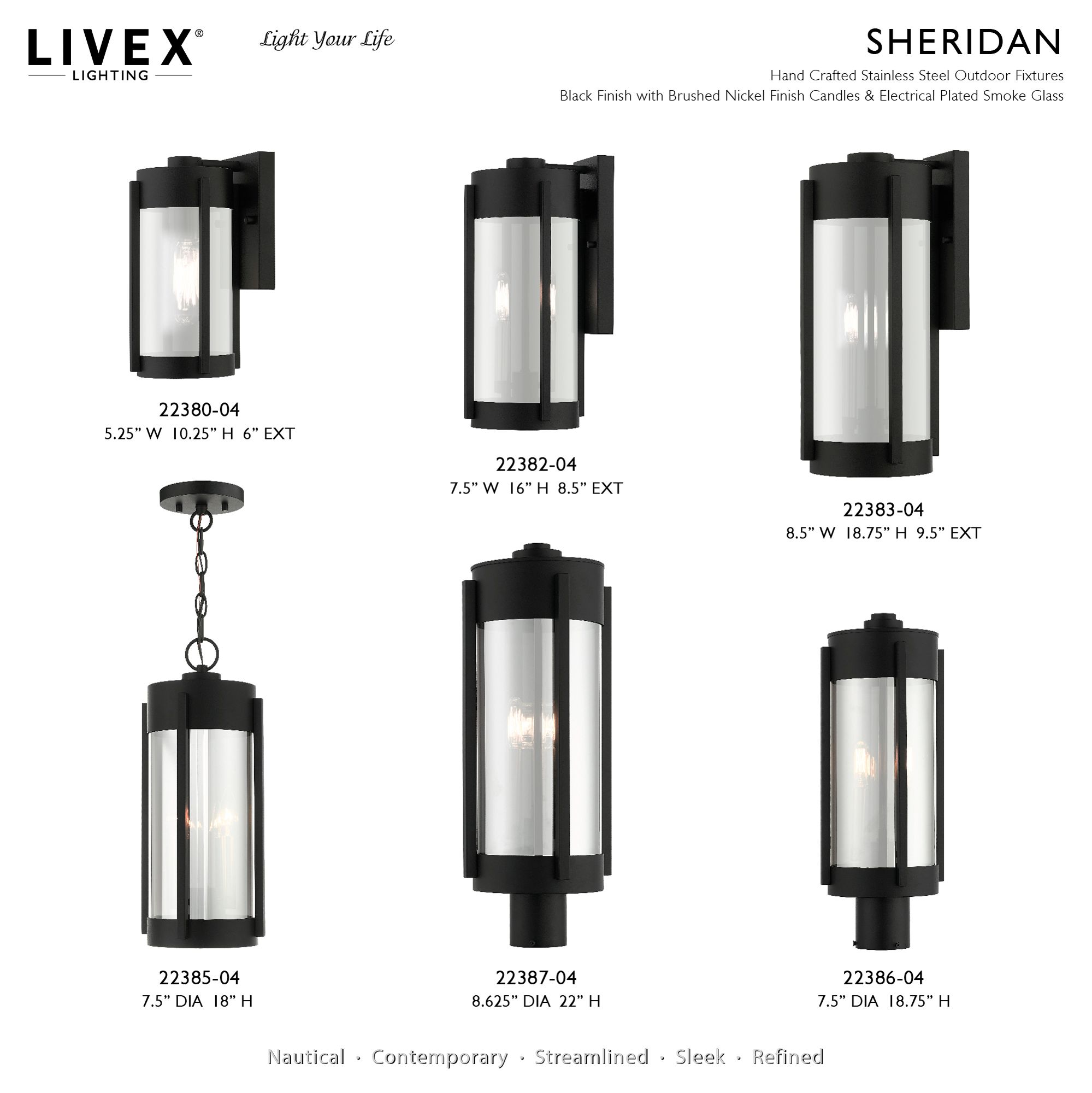 Image 3 Livex Sheridan 16" High Black and Nickel Outdoor Wall Light more views