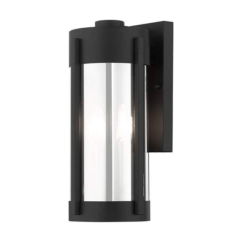 Image 6 Livex Sheridan 16" High Black and Nickel Outdoor Wall Light more views
