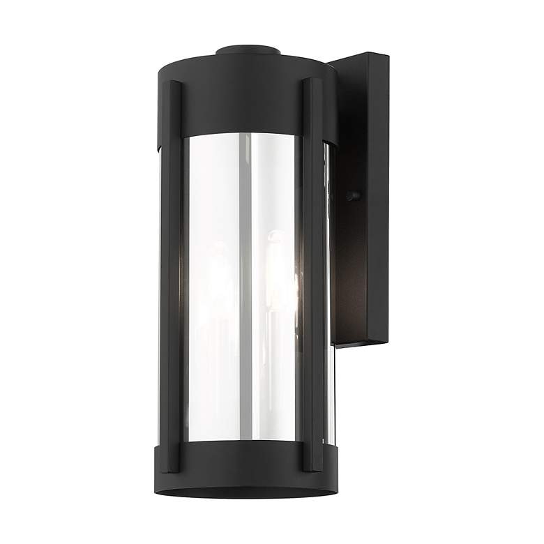 Image 7 Livex Sheridan 16" High Black and Nickel Outdoor Wall Light more views