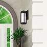 Livex Sheridan 16" High Black and Nickel Outdoor Wall Light