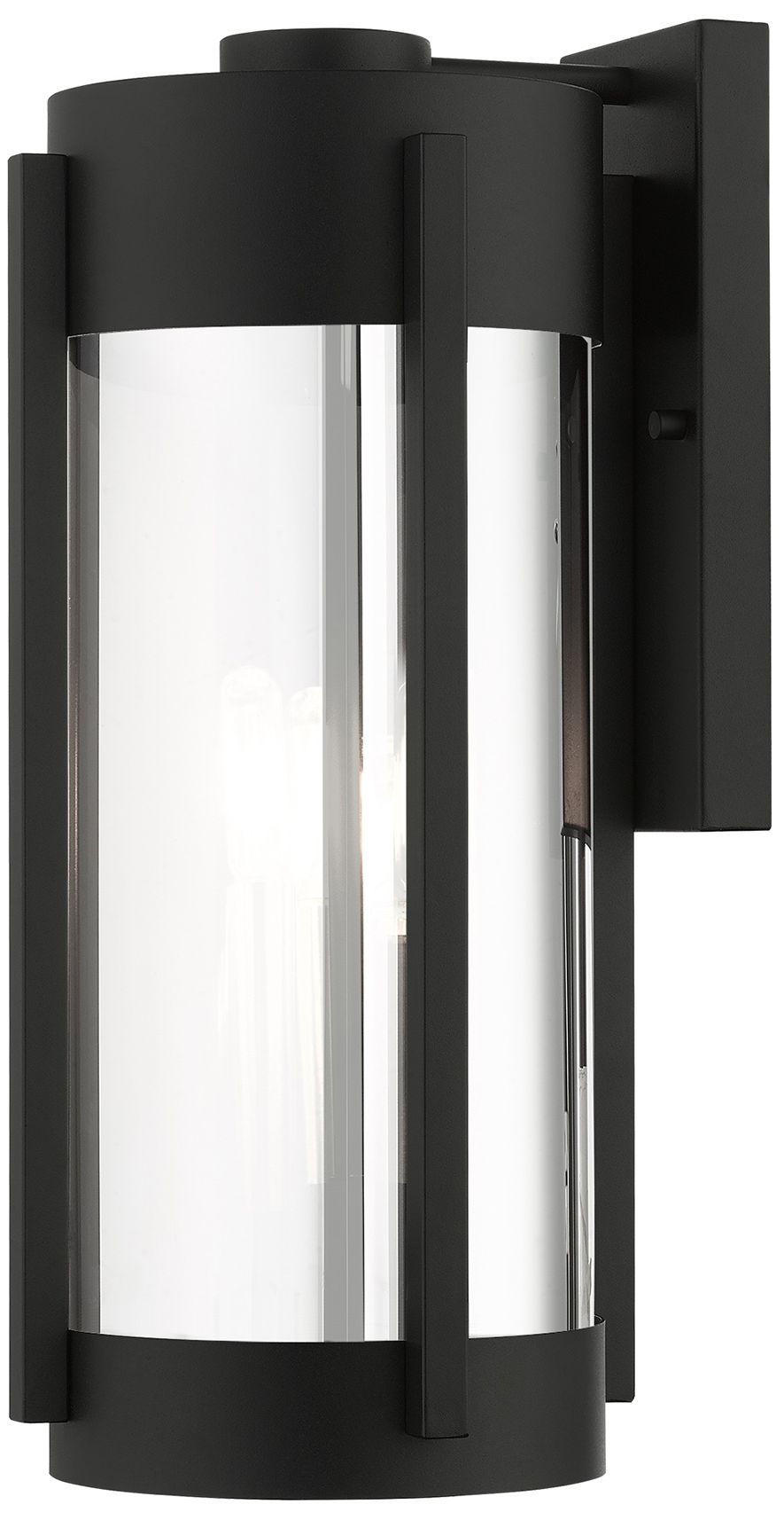 Livex Sheridan 18 3/4"H Black and Nickel Outdoor Wall Light