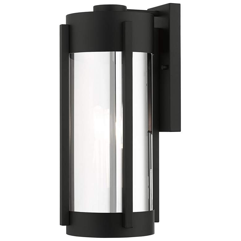 Image 2 Livex Sheridan 18 3/4"H Black and Nickel Outdoor Wall Light
