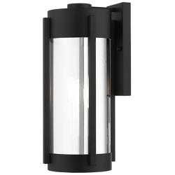 Livex Sheridan 18 3/4"H Black and Nickel Outdoor Wall Light