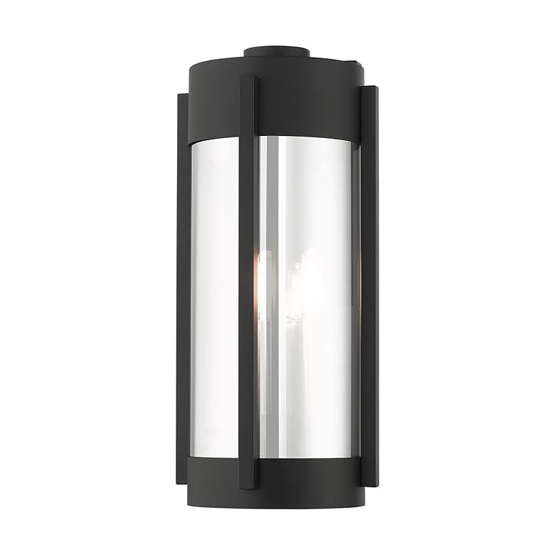 Image 5 Livex Sheridan 18 3/4"H Black and Nickel Outdoor Wall Light more views