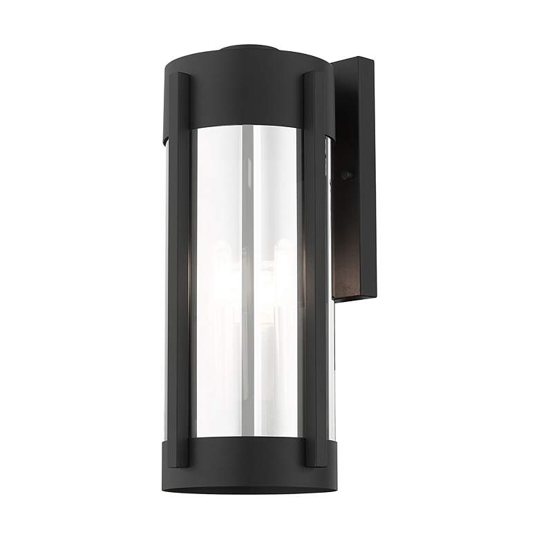 Image 7 Livex Sheridan 18 3/4"H Black and Nickel Outdoor Wall Light more views