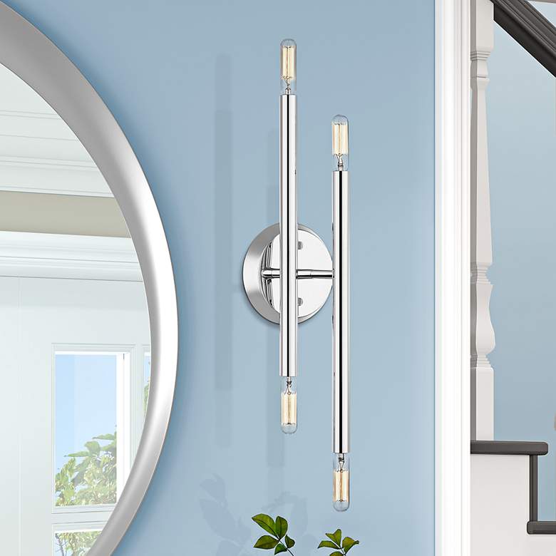 Image 2 Livex Soho 17" High 4-Light Polished Chrome Modern Wall Sconce