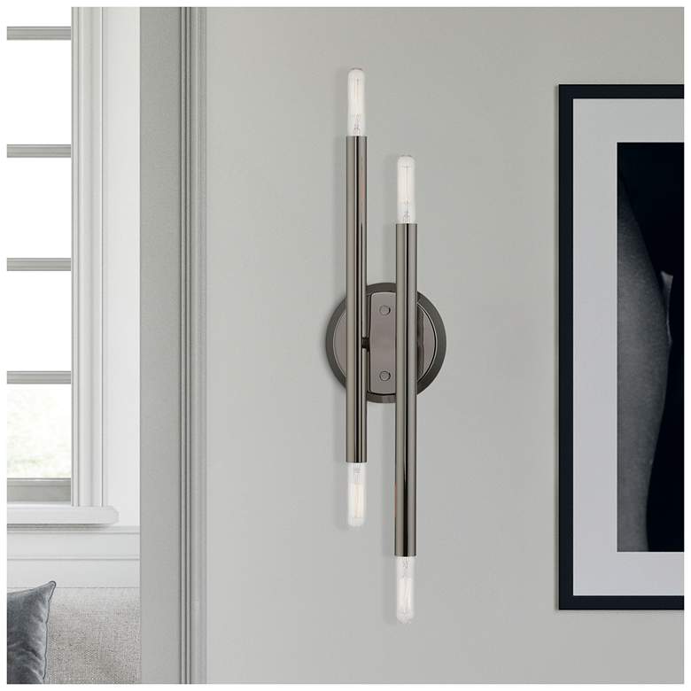 Image 1 Livex Soho 17" High Black Chrome 4-Light ADA Wall Sconce