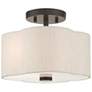 2_Livex Solstice 11" Wide 2-Light Bronze White Drum Ceiling Light