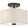 Livex Solstice 11" Wide 2-Light Bronze White Drum Ceiling Light
