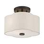 5_Livex Solstice 11" Wide 2-Light Bronze White Drum Ceiling Light more views