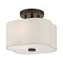 6_Livex Solstice 11" Wide 2-Light Bronze White Drum Ceiling Light more views