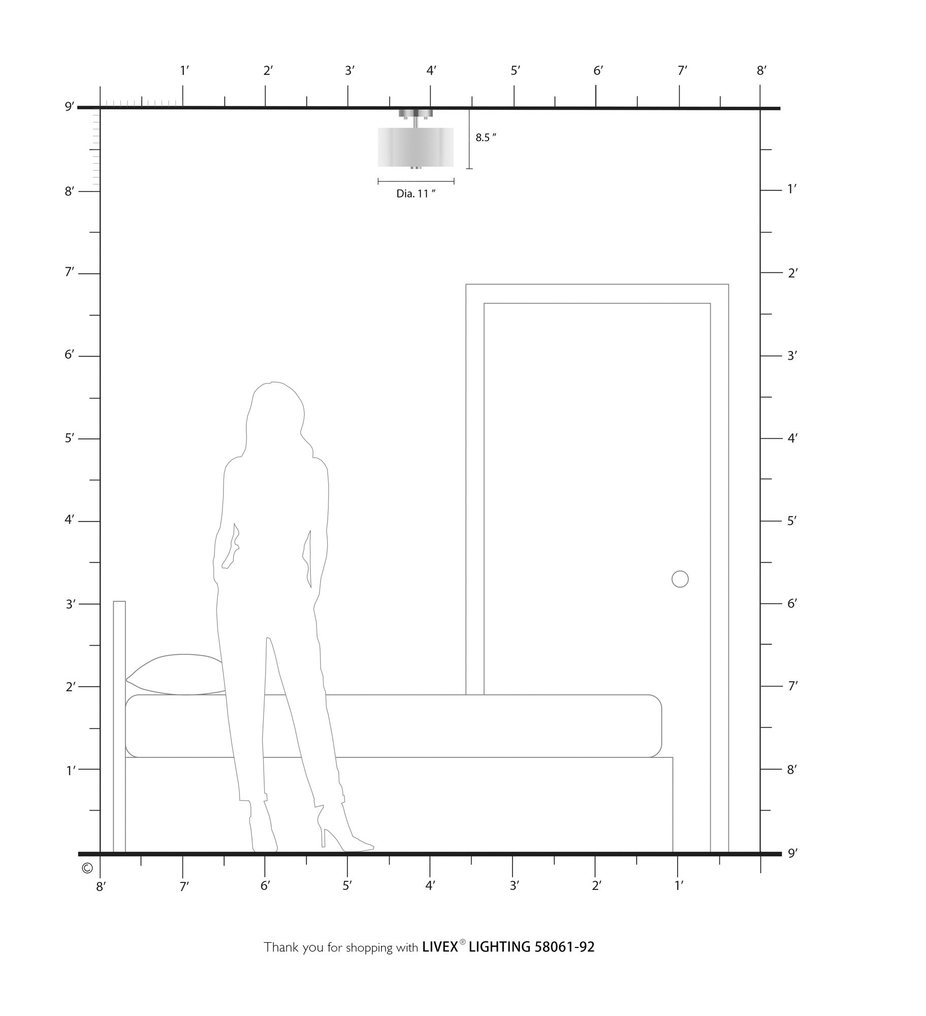 Livex Solstice 11" Wide 2-Light Bronze White Drum Ceiling Light