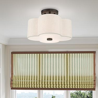 Livex Solstice 13" 2-Light English Bronze Semi Flush Ceiling Light