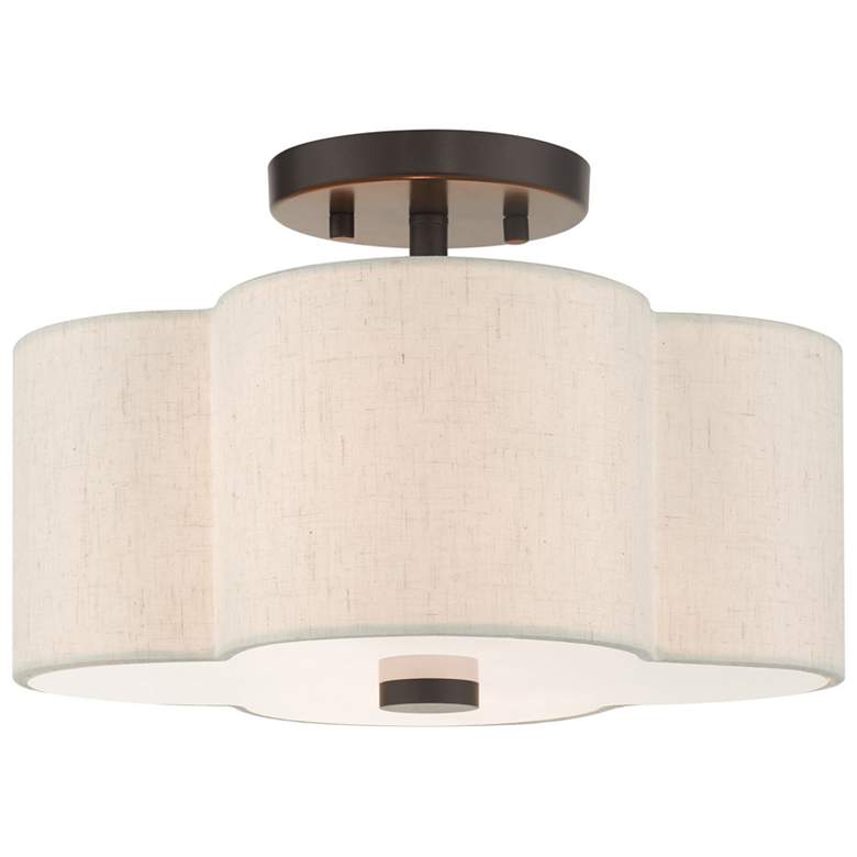 Image 2 Livex Solstice 13" 2-Light English Bronze Semi Flush Ceiling Light