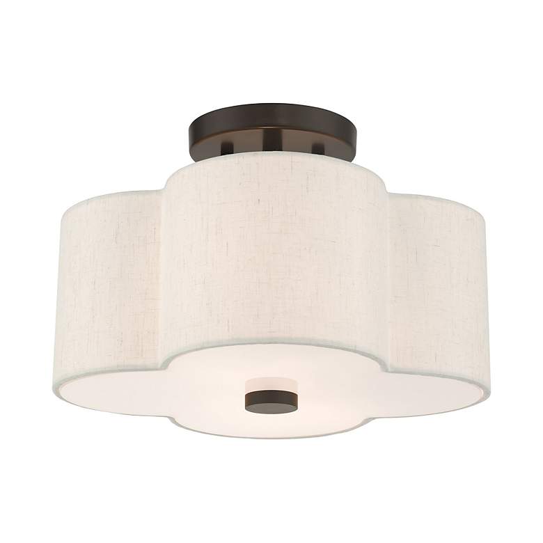 Image 4 Livex Solstice 13" 2-Light English Bronze Semi Flush Ceiling Light more views