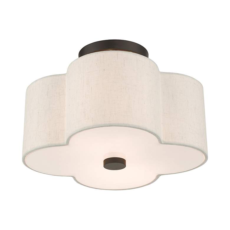 Image 5 Livex Solstice 13" 2-Light English Bronze Semi Flush Ceiling Light more views