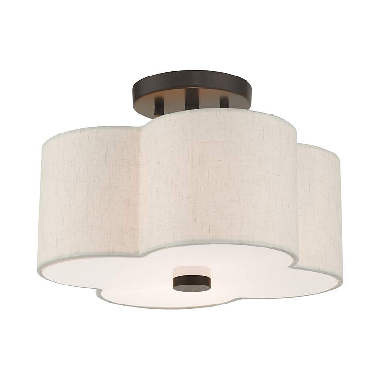 Image 6 Livex Solstice 13" 2-Light English Bronze Semi Flush Ceiling Light more views