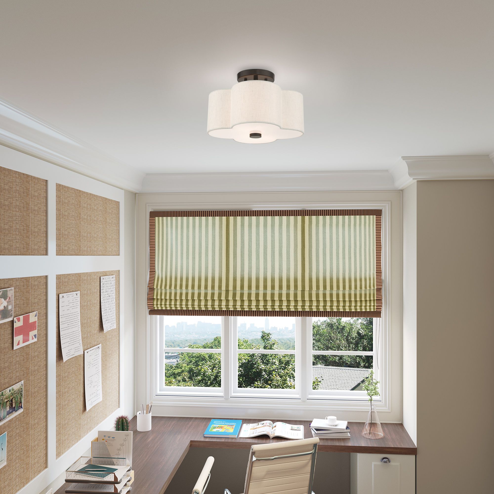 Livex Solstice 13" Wide English Bronze Ceiling Light