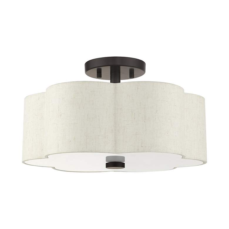 Image 3 Livex Solstice 15"W English Bronze Scalloped Ceiling Light more views