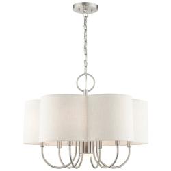 Livex Solstice 24" Wide Brushed Nickel 7-Light Shade Chandelier