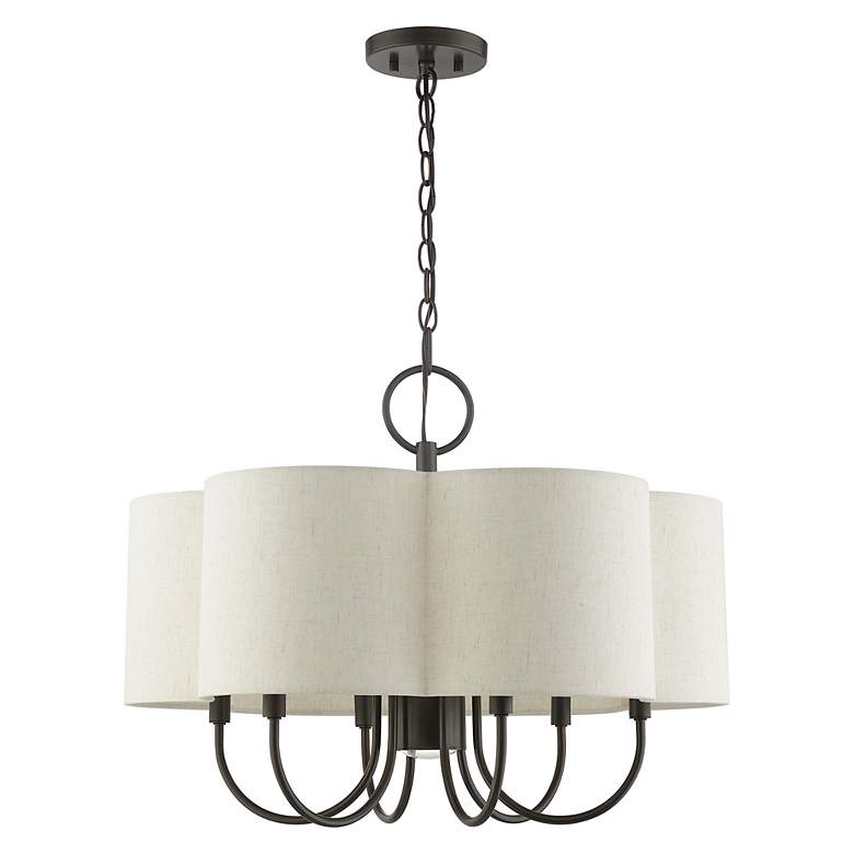 Image 2 Livex Solstice 24" Wide English Bronze 7-Light Shade Chandelier more views