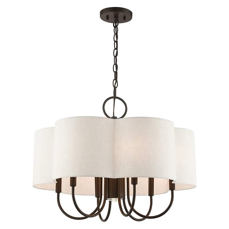 Image 3 Livex Solstice 24" Wide English Bronze 7-Light Shade Chandelier more views