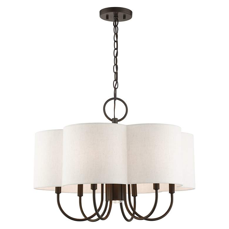 Image 5 Livex Solstice 24" Wide English Bronze 7-Light Shade Chandelier more views