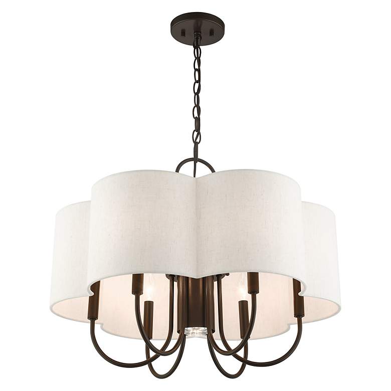Image 6 Livex Solstice 24" Wide English Bronze 7-Light Shade Chandelier more views