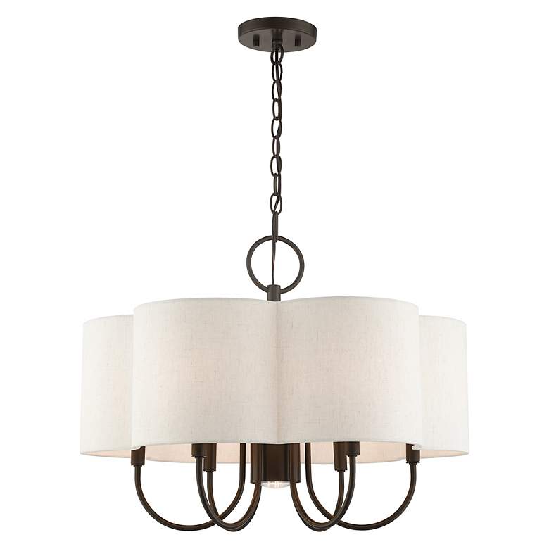 Image 7 Livex Solstice 24" Wide English Bronze 7-Light Shade Chandelier more views
