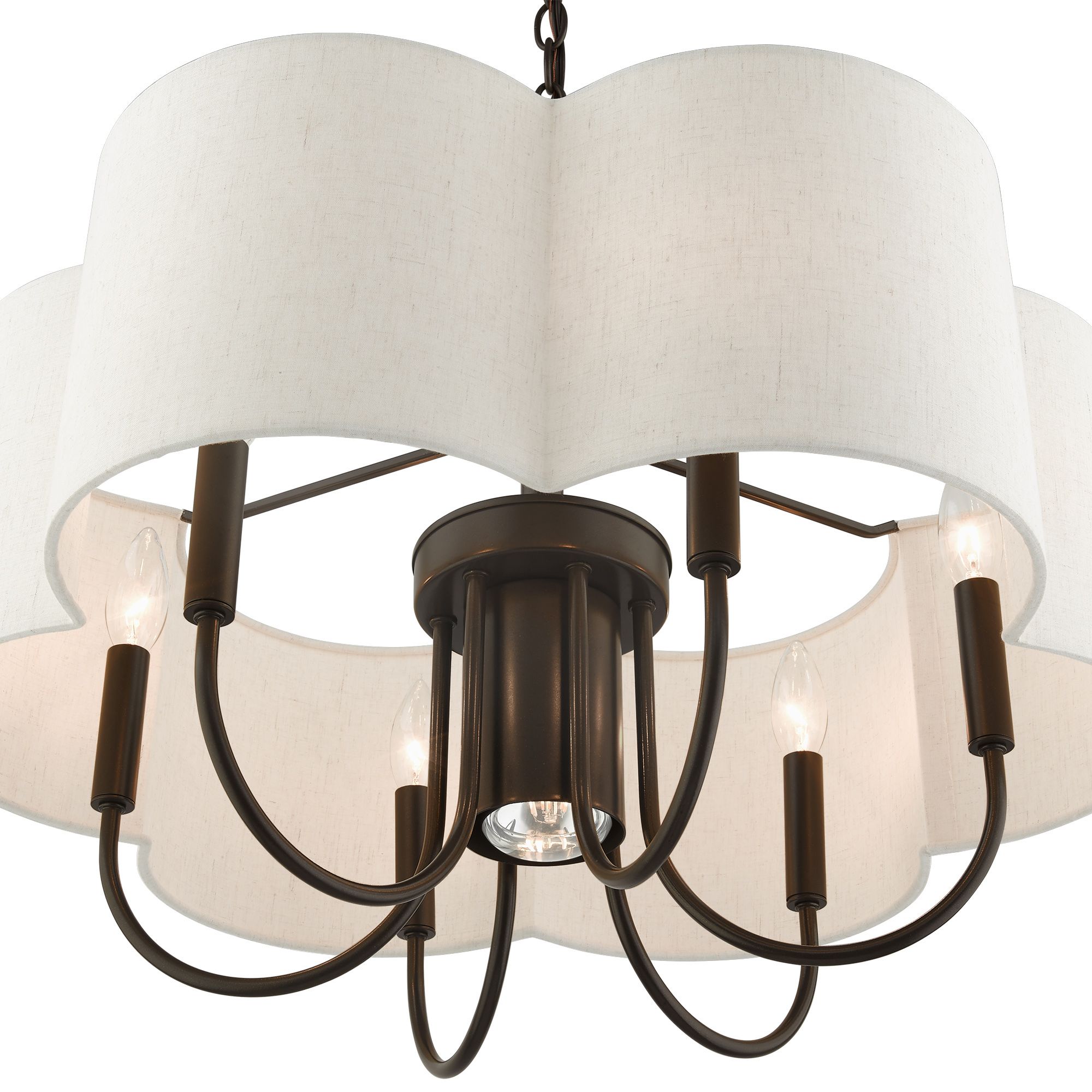 Livex Solstice 24" Wide English Bronze 7-Light Shade Chandelier