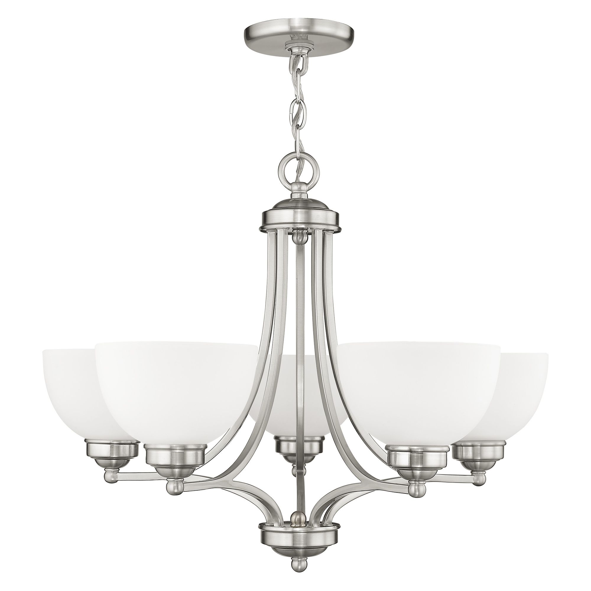Image 3 Livex Somerset 25" Wide Brushed Nickel 5-Light Chandelier more views
