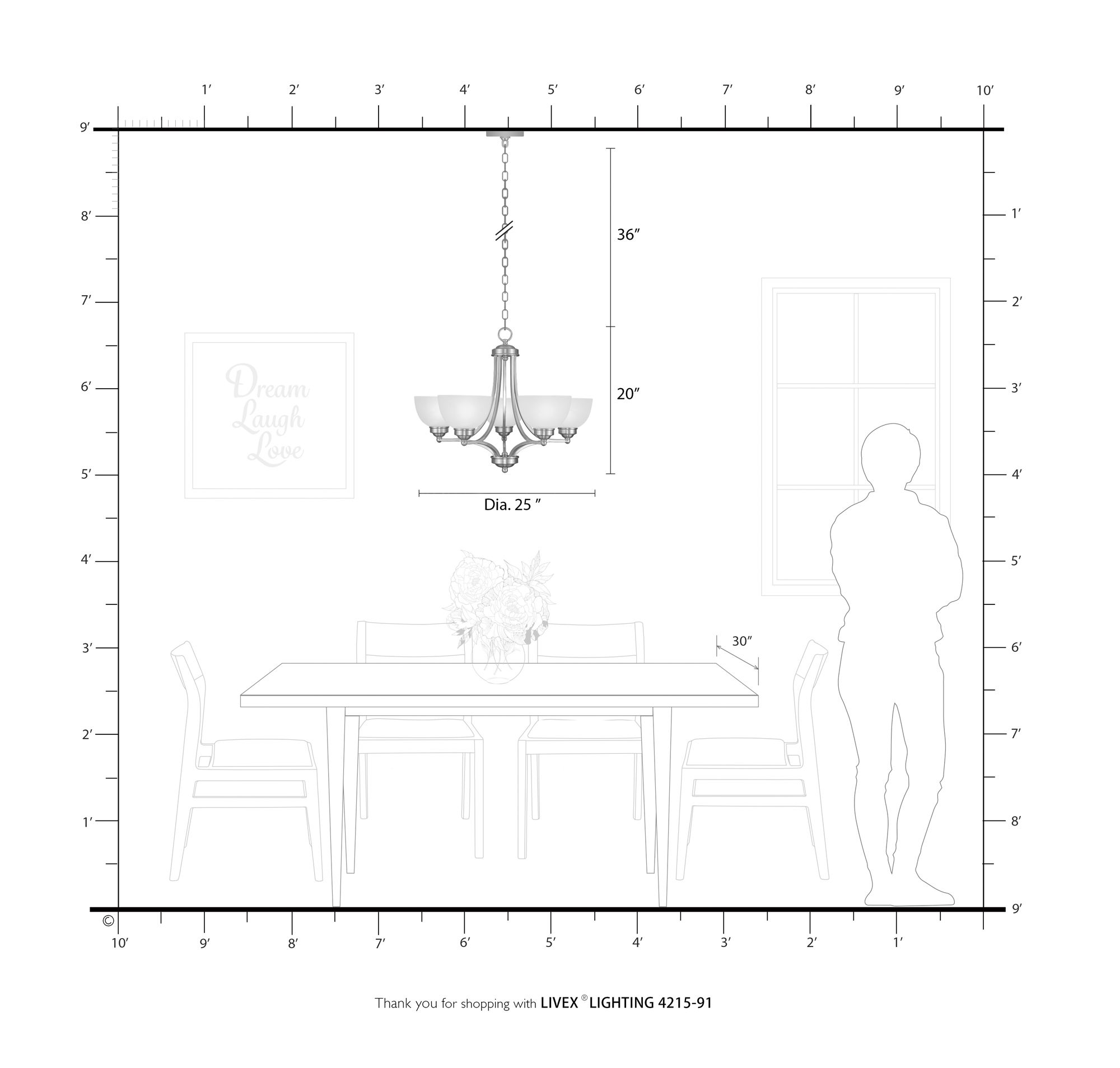 Livex Somerset 25" Wide Brushed Nickel 5-Light Chandelier