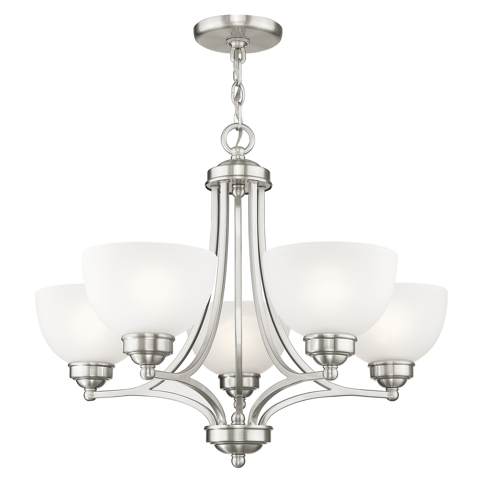 Image 4 Livex Somerset 25" Wide Brushed Nickel 5-Light Chandelier more views
