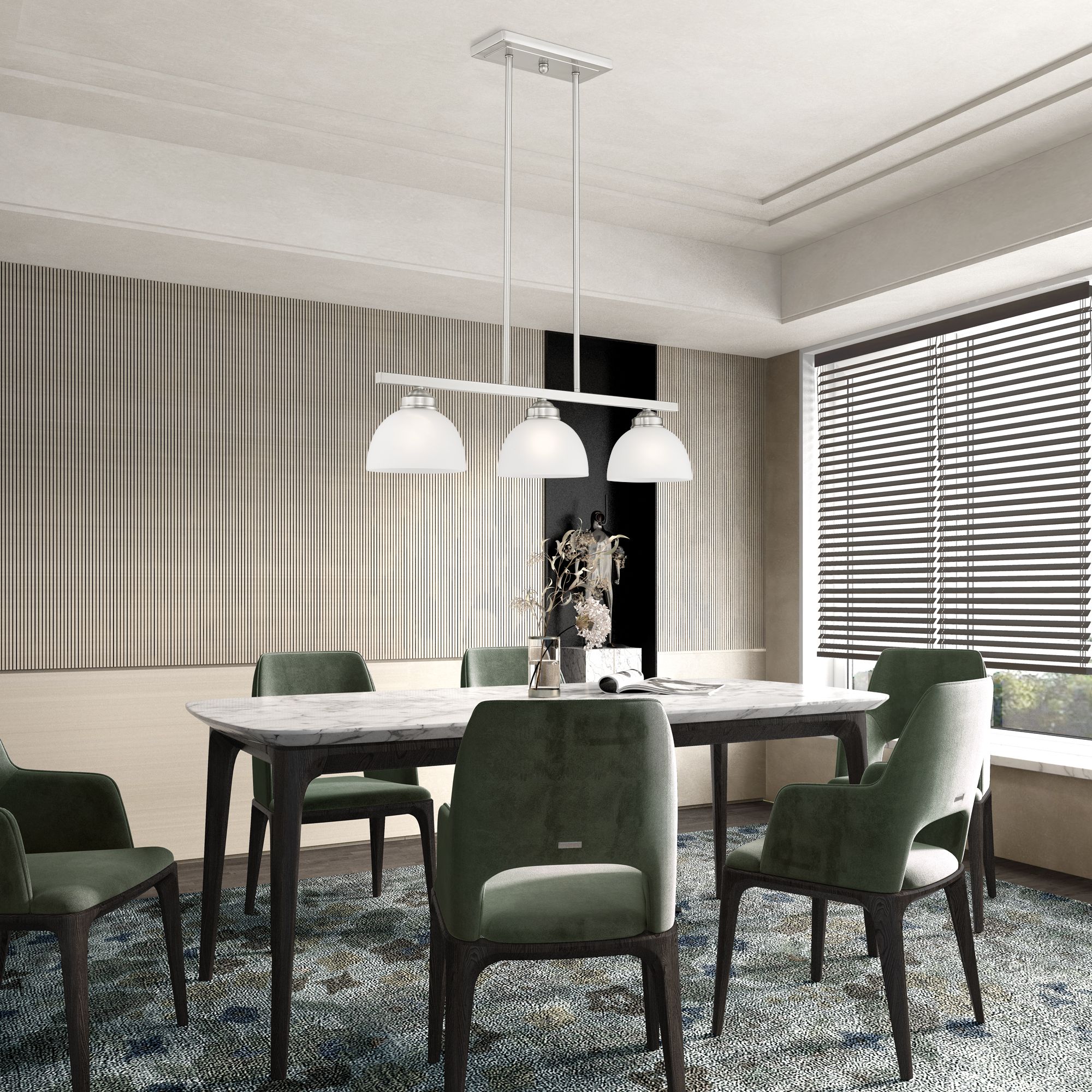 Livex Somerset 28"W Brushed Nickel 3-Light Linear Chandelier