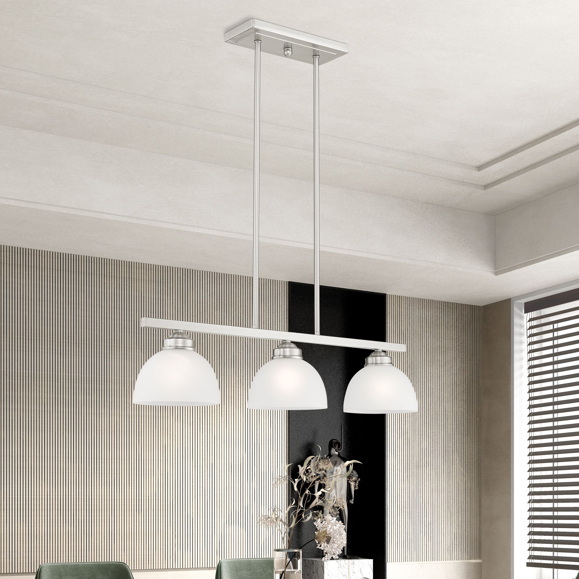 Livex Somerset 28"W Brushed Nickel 3-Light Linear Chandelier
