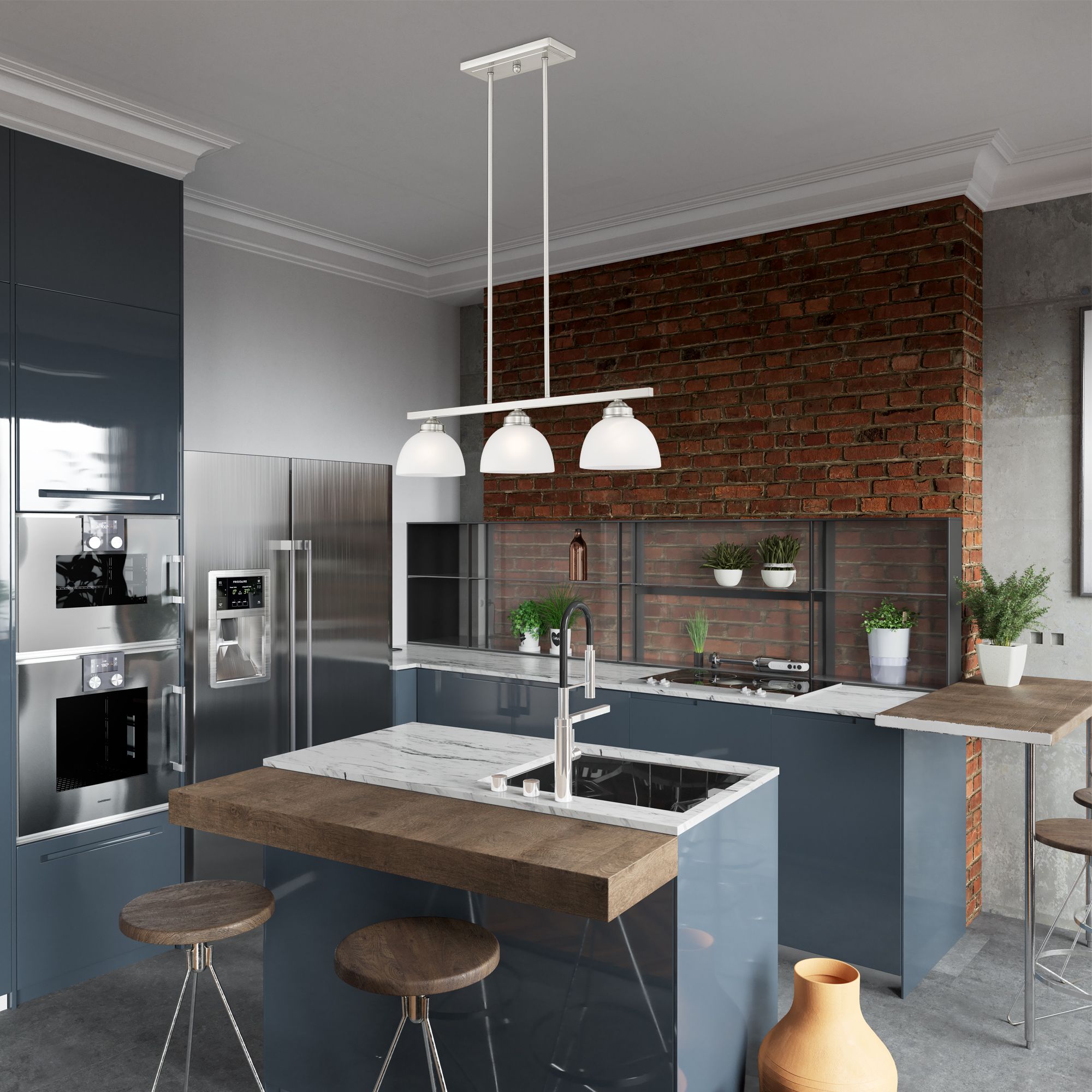 Livex Somerset 28"W Brushed Nickel 3-Light Linear Chandelier