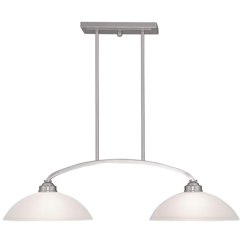 Image 2 Livex Somerset 34" Wide Brushed Nickel 2-Light Linear Chandelier