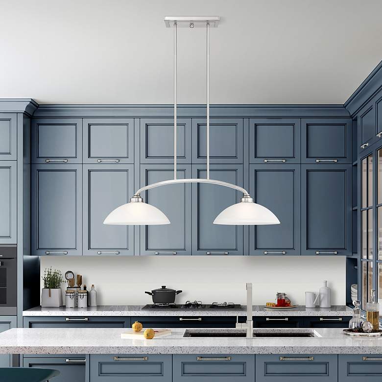 Image 7 Livex Somerset 34" Wide Brushed Nickel 2-Light Linear Chandelier more views