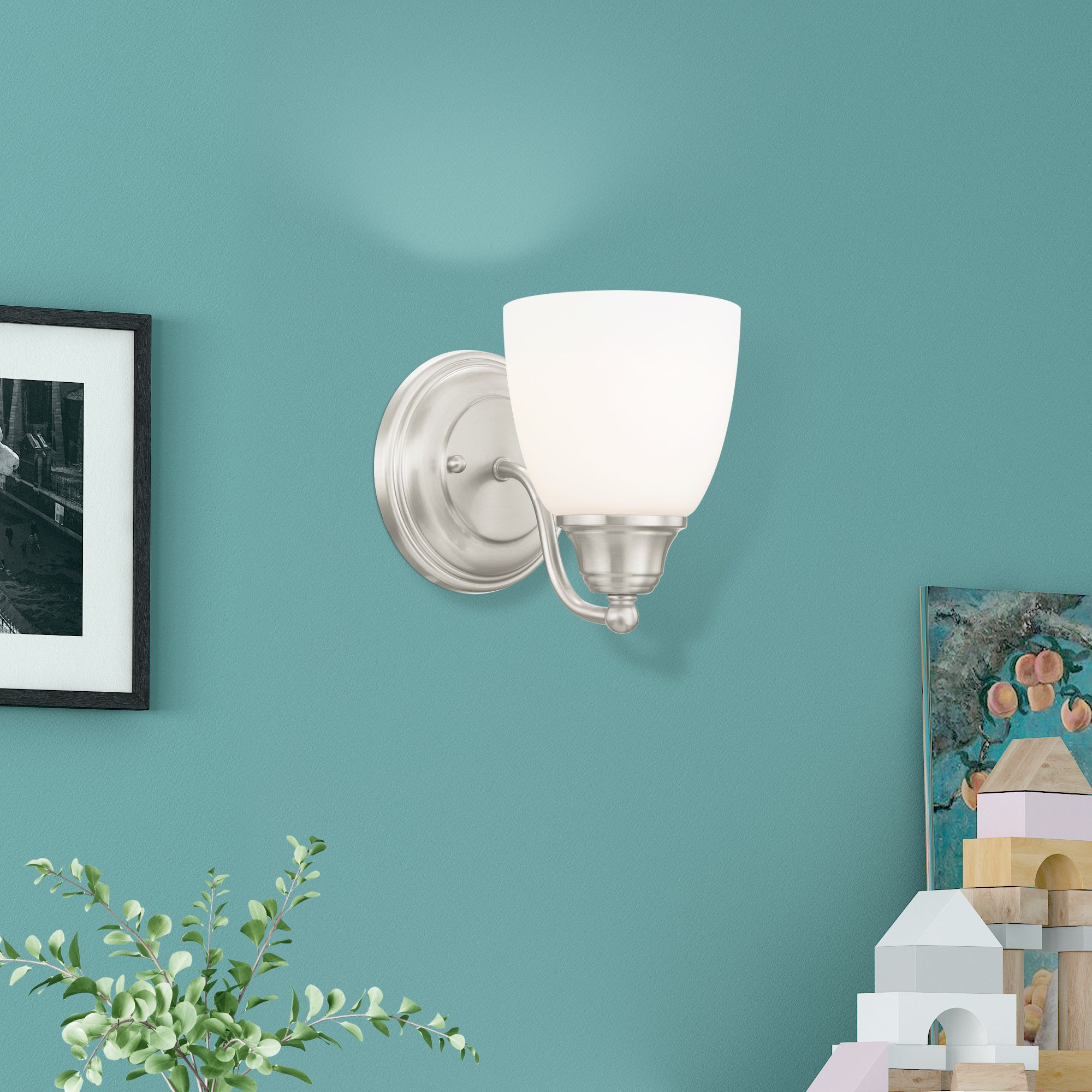 Livex Somerville 7" High Brushed Nickel Wall Sconce