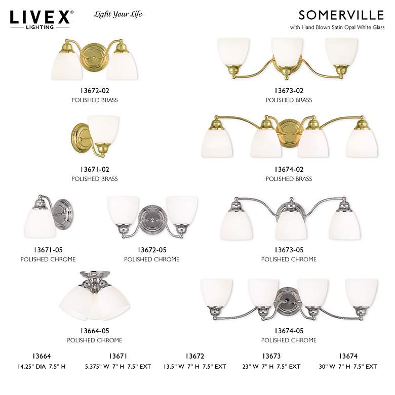 Image 7 Livex Somerville 7" High Polished Chrome Wall Sconce more views